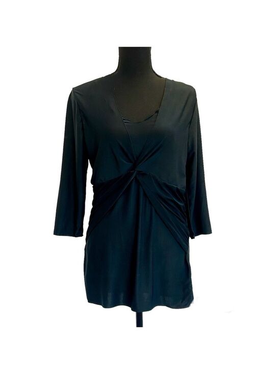 BCBGMaxAzria Tops - BCBGMAXAZRIA black crisscross 3/4 sleeve top blouse stretchy Sz M